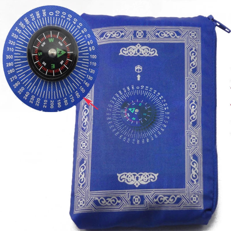 Portable Prayer Rug with Built-In Compass