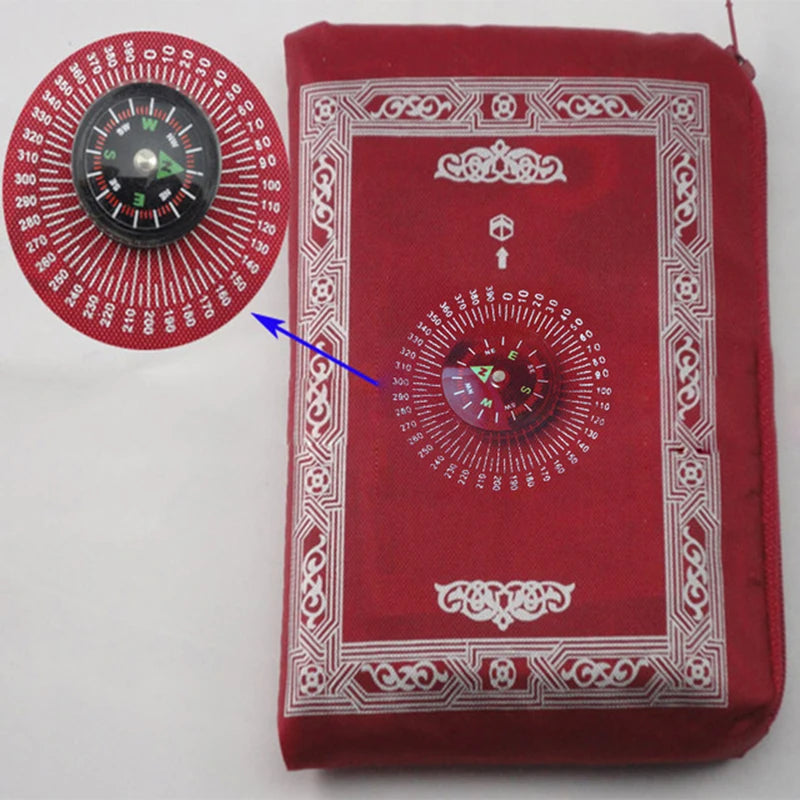 Portable Prayer Rug with Built-In Compass