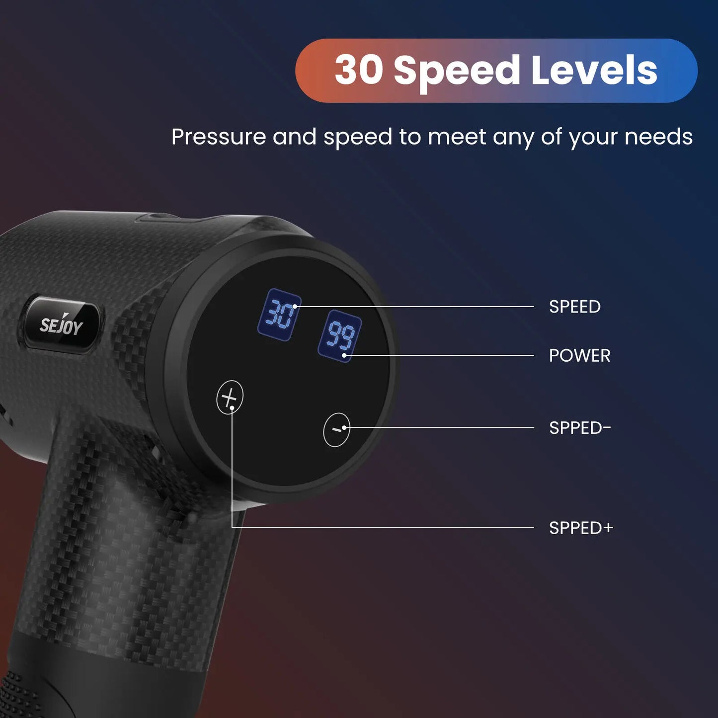 Sejoy 10 Speed Deep Tissue Percussion Muscle Relax Massager