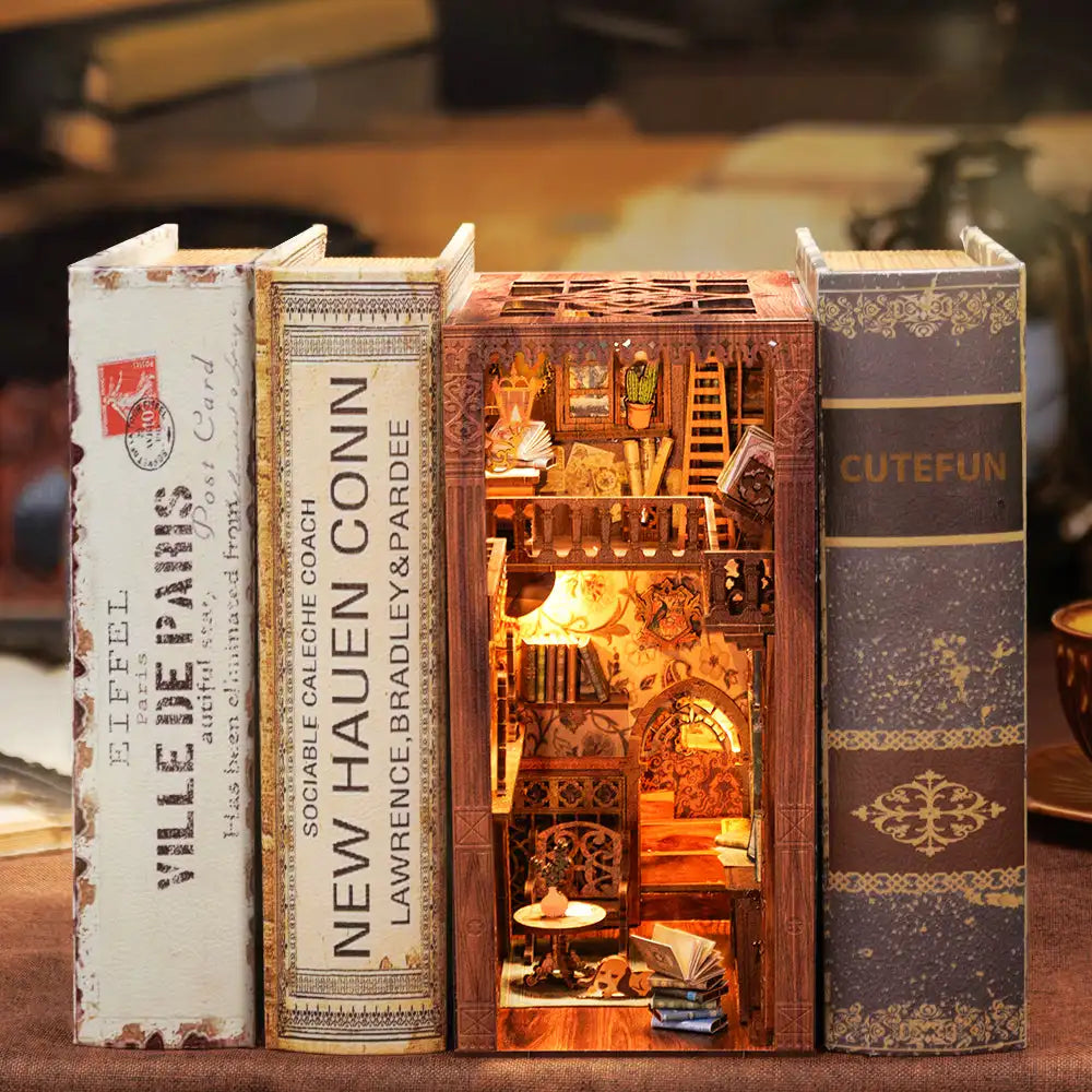 Wooden Dollhouse Bookshelf Kit