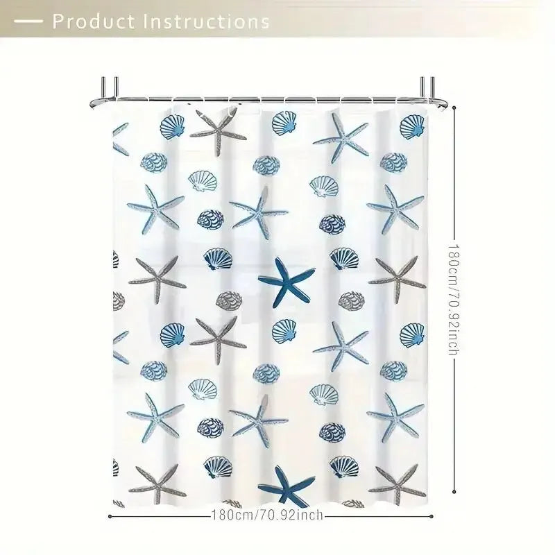 Pattern Shower Curtain PEVA Waterproof Shower Curtain Bathroom Partition Curtain Bathroom Decoration Accessories