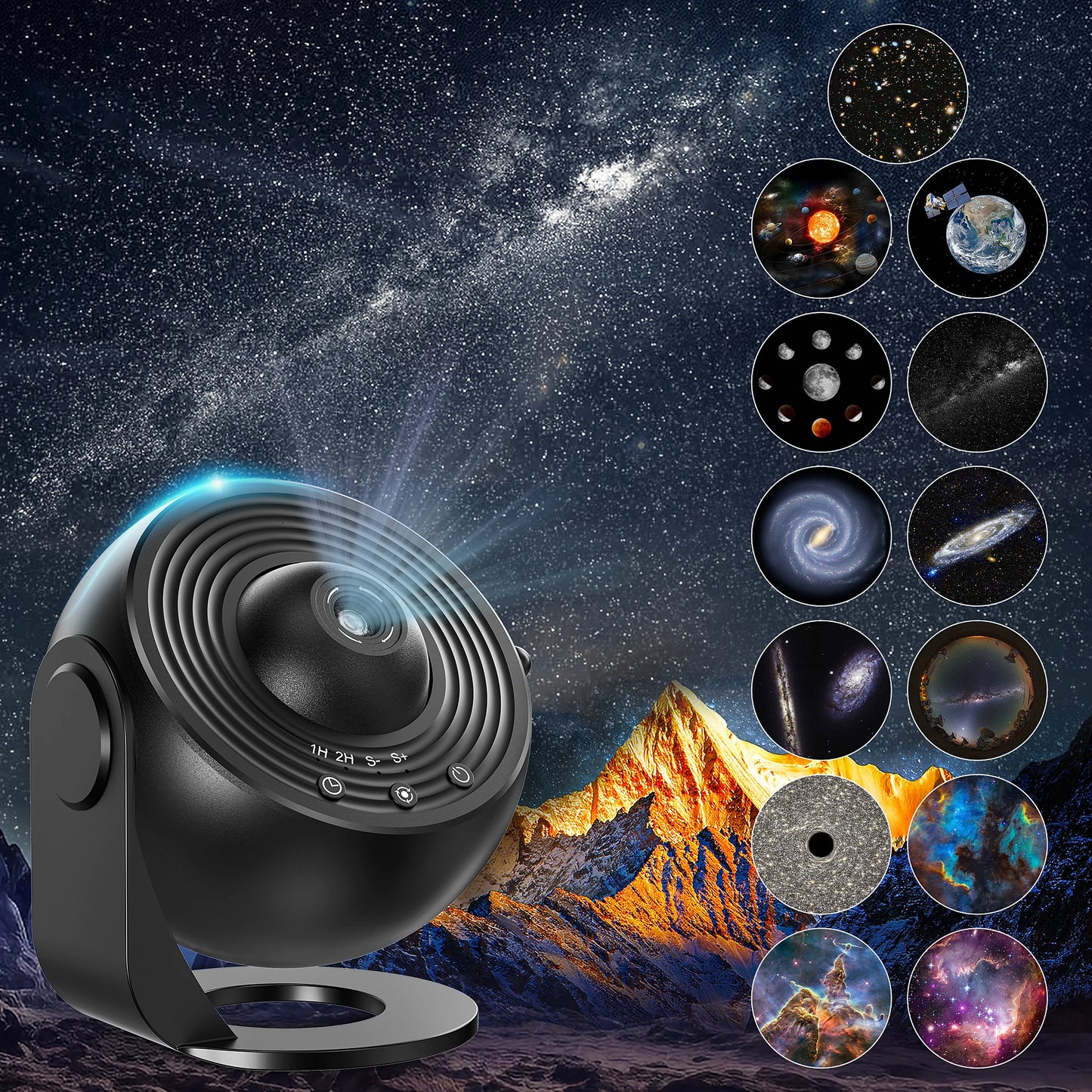 Galaxy Projector, Planetarium Star Projector Realistic Starry Sky Night Light, Solar System Constellation Moon for Children's Bedroom