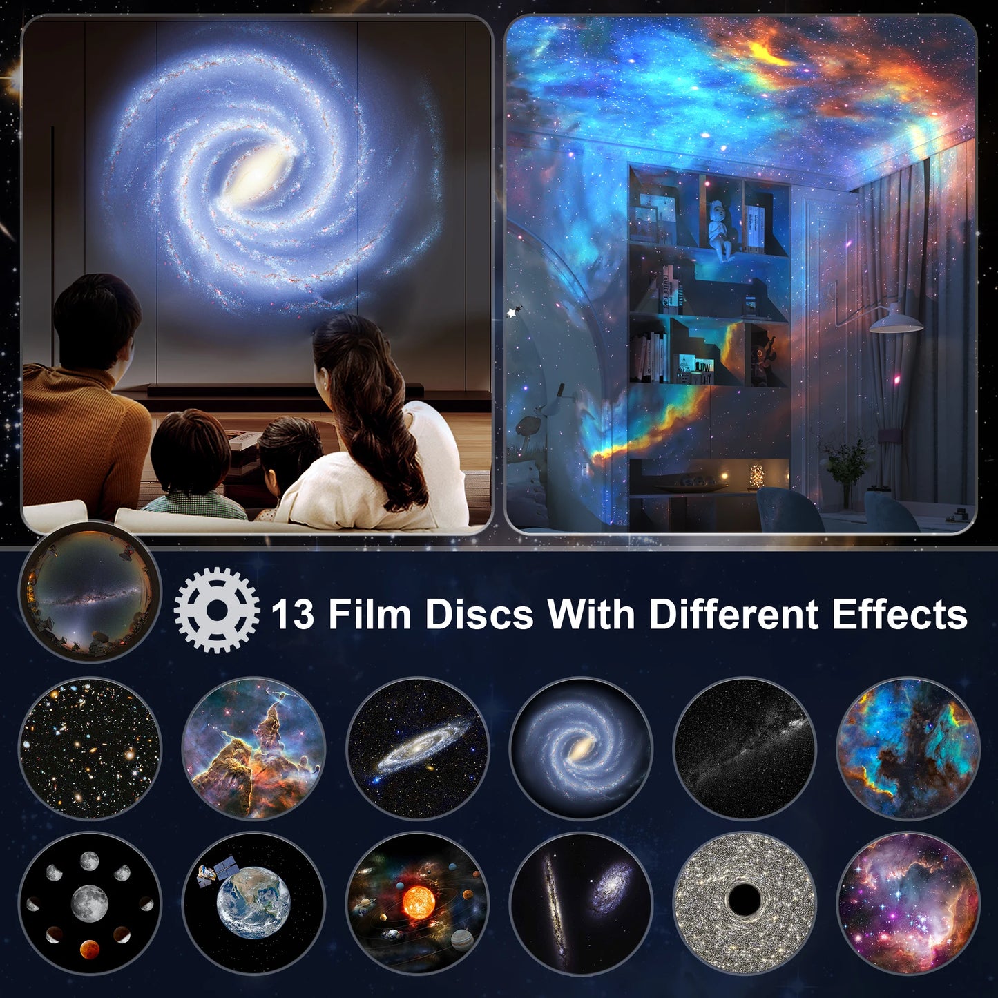 Galaxy Projector, Planetarium Star Projector Realistic Starry Sky Night Light, Solar System Constellation Moon for Children's Bedroom