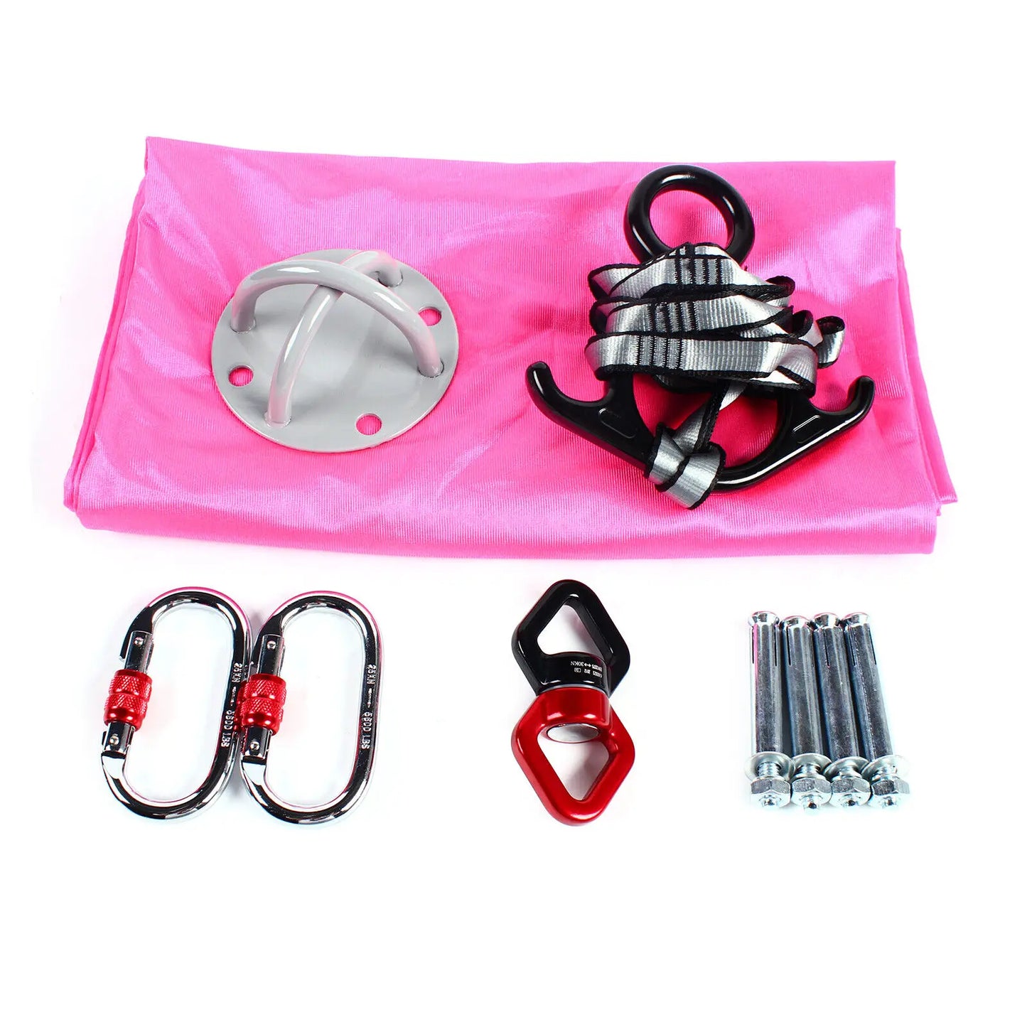 Aerial Silk Yoga Swing Hammock Inversion Anti-Gravity Pilates w/ Carabiner Kit