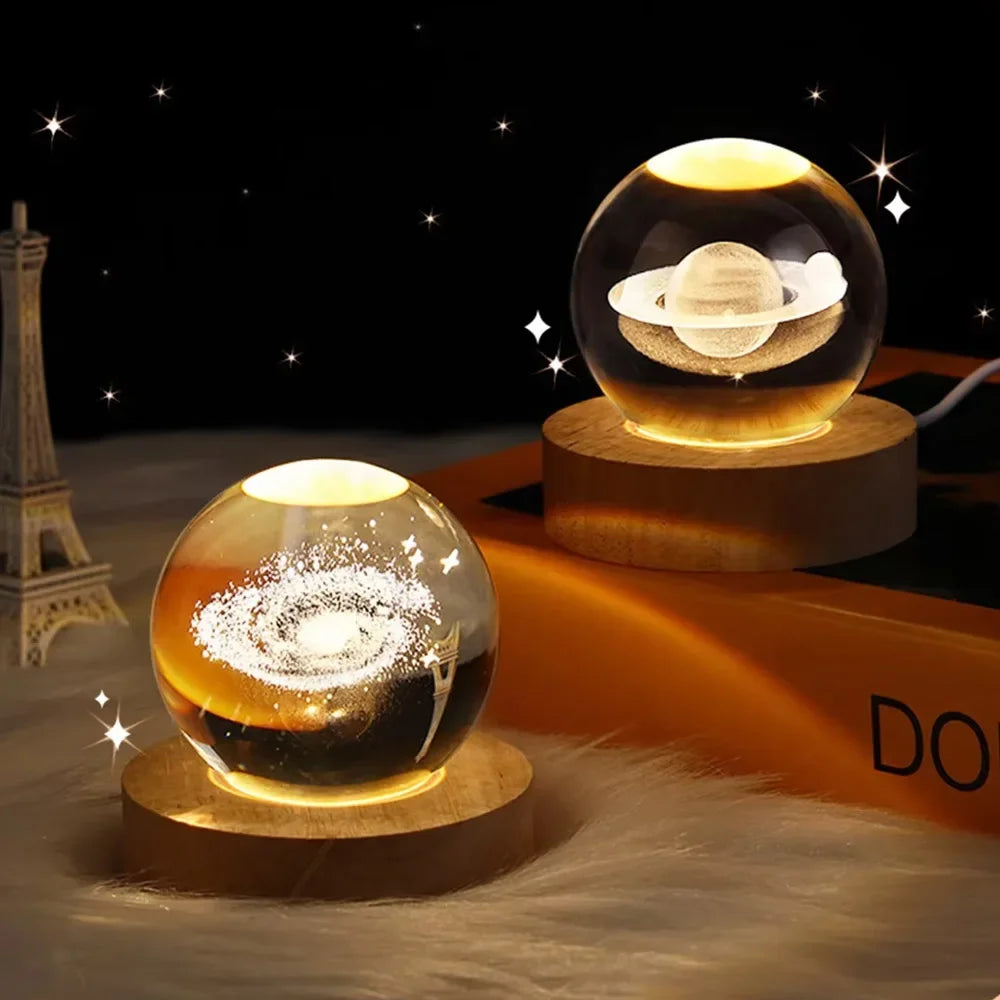 Glowing Galaxy Crystal Ball Night Lights