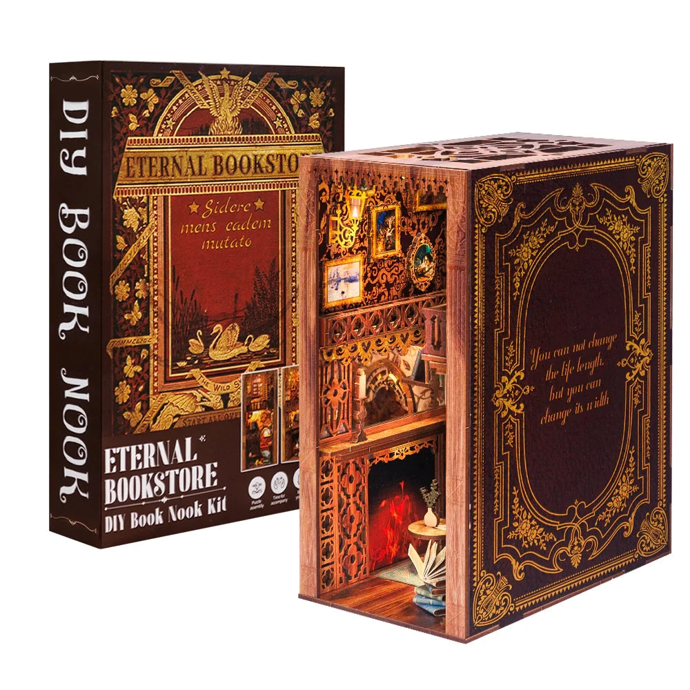 Wooden Dollhouse Bookshelf Kit