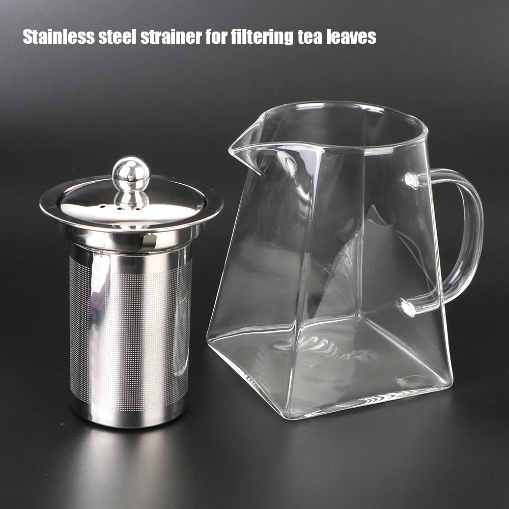 Heat Resistant Glass Kettle with Stainless Steel Tea Infuser