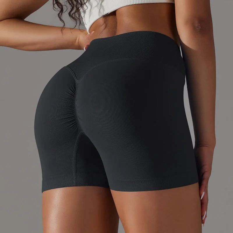 3 Pieces Women Solid Sports Pants High Elastic Breathable Running Biker High Waist Yoga Scrunch Shorts for Women