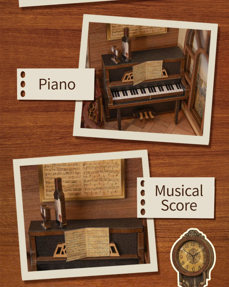 Wooden Dollhouse Bookshelf Kit