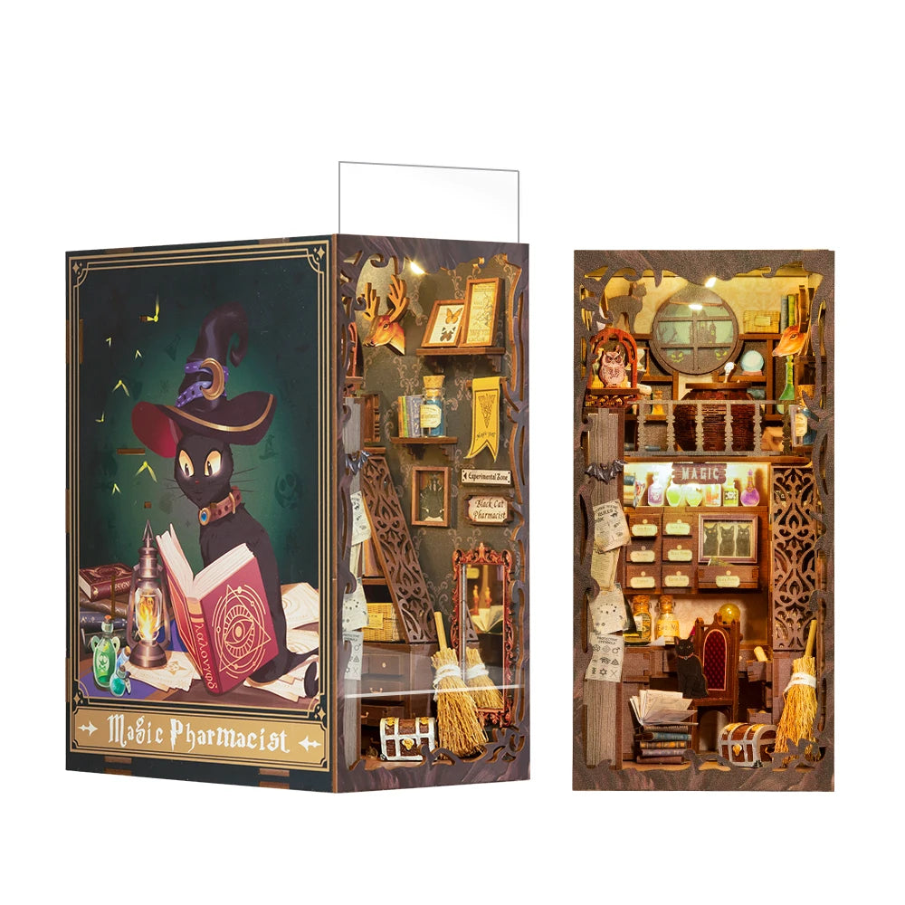 Wooden Dollhouse Bookshelf Kit