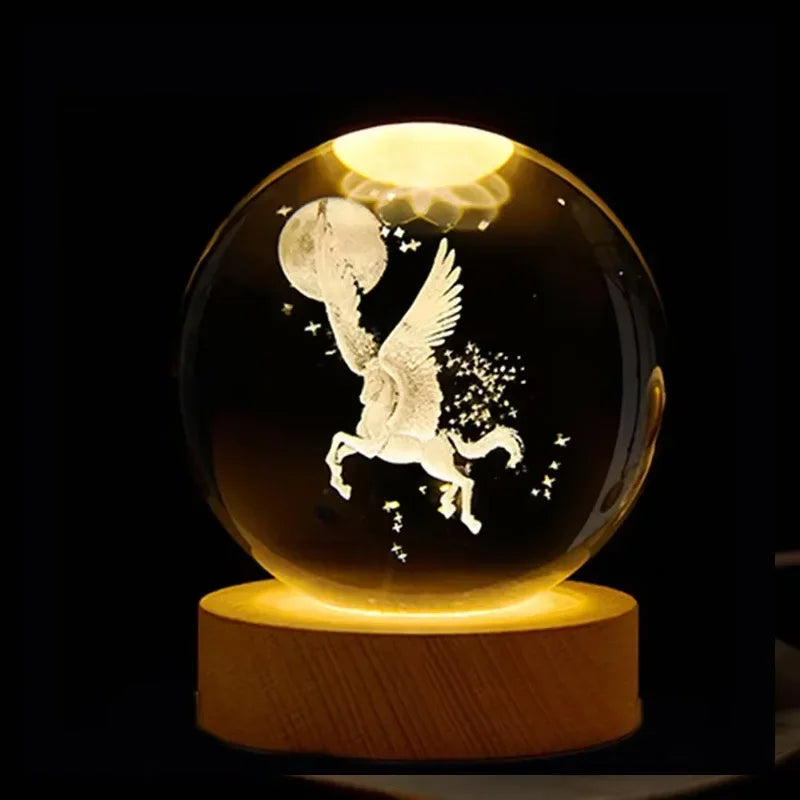 Glowing Galaxy Crystal Ball Night Lights