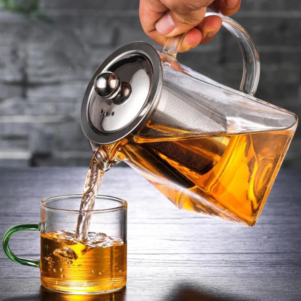 Heat Resistant Glass Kettle with Stainless Steel Tea Infuser