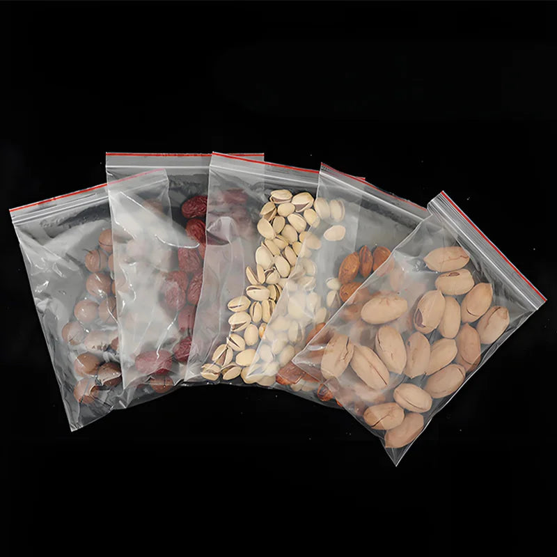 Heavy-Duty Resealable Bags - Extra Thick Plastic Storage Bags for Food, Jewelry, Crafts, Clear Zip Bags (Mult