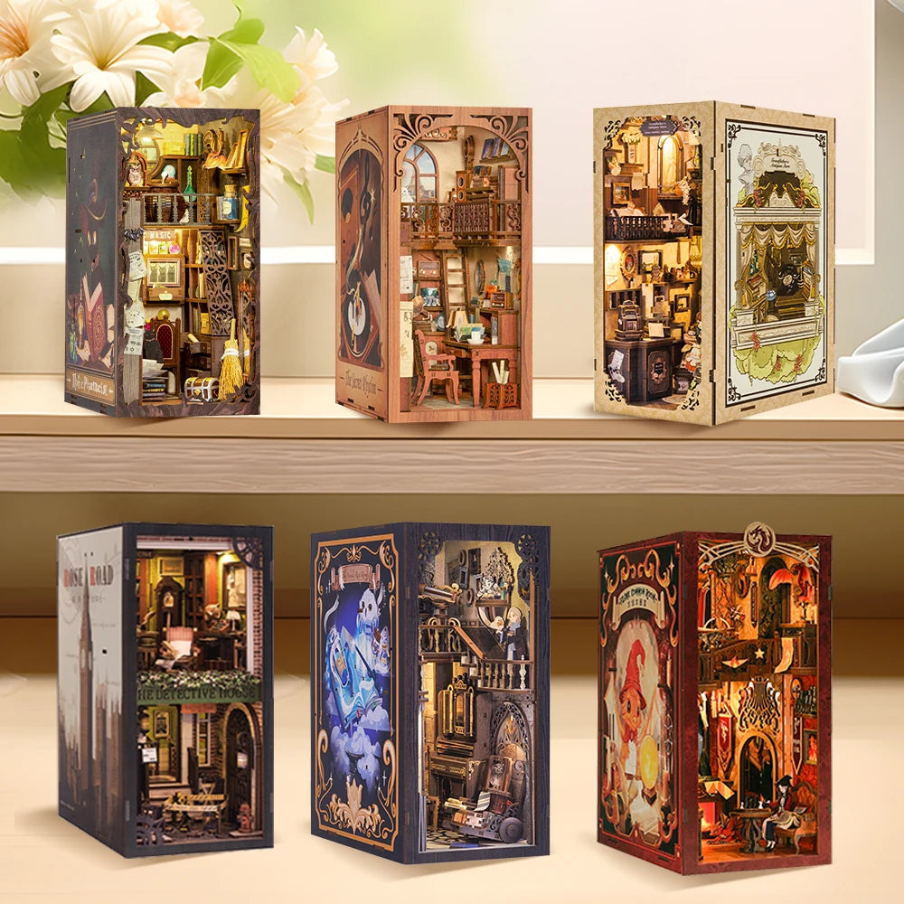 Wooden Dollhouse Bookshelf Kit