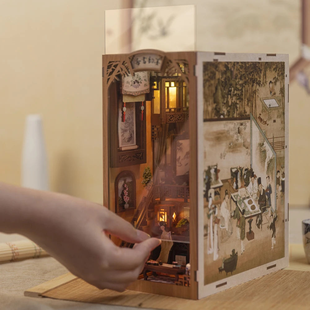 Wooden Dollhouse Bookshelf Kit