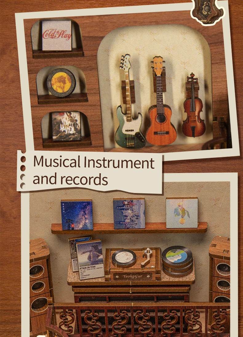 Wooden Dollhouse Bookshelf Kit