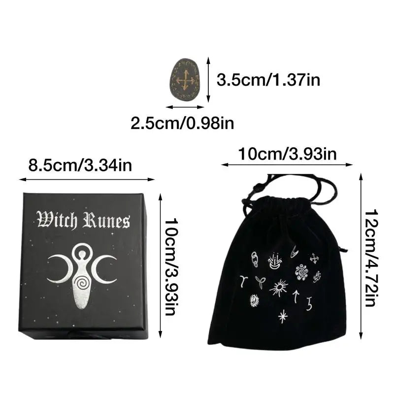 Wooden Runes Stone Set with Tarot Cards