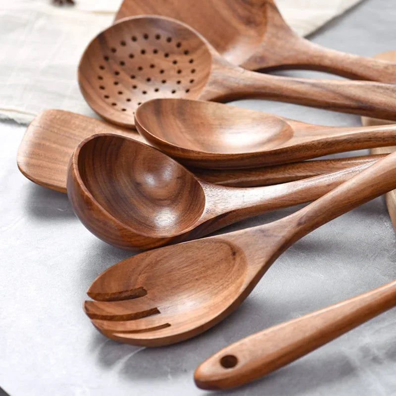 Teak Wood Kitchenware Set