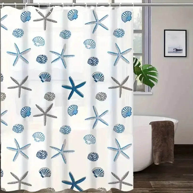 Pattern Shower Curtain PEVA Waterproof Shower Curtain Bathroom Partition Curtain Bathroom Decoration Accessories