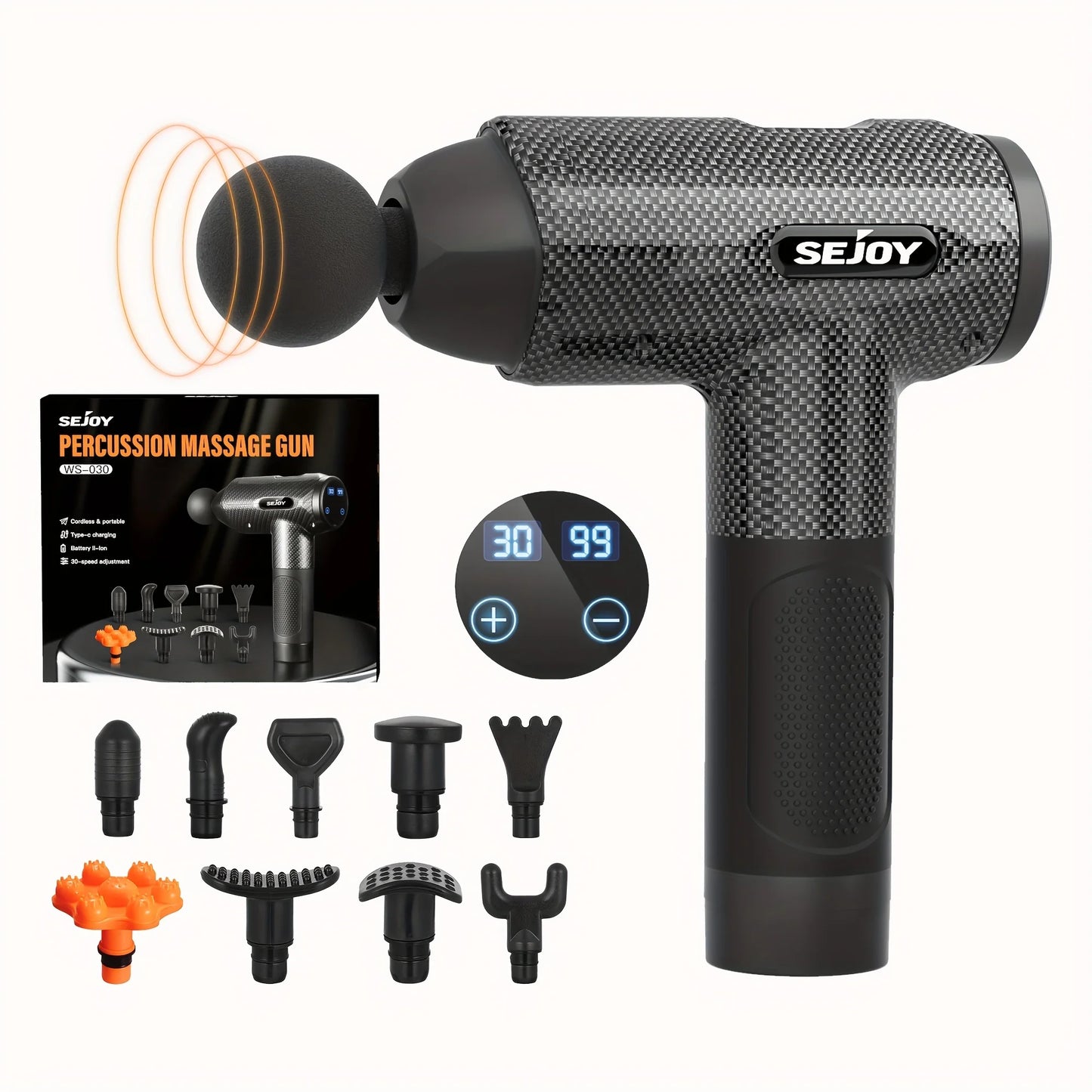 Sejoy 10 Speed Deep Tissue Percussion Muscle Relax Massager