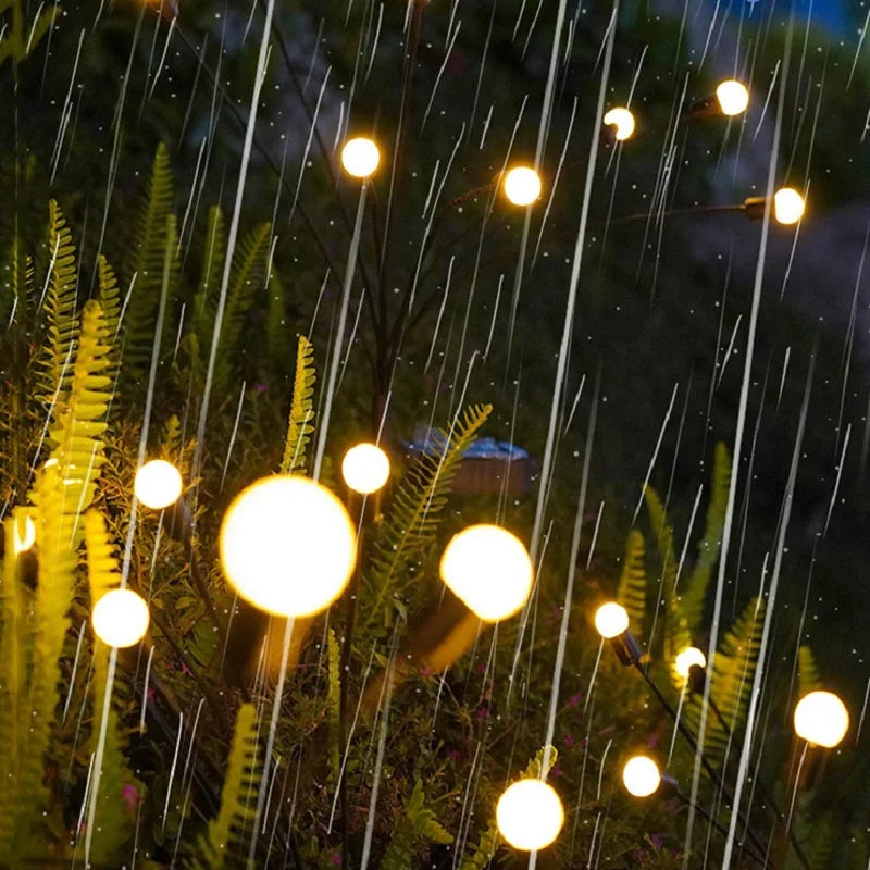 Firefly Garden Lights solar outdoor, 2 Pack 16 LED Solar Swaying Lights Waterproof, Perfect Atmosphere Light for Pathway Patio