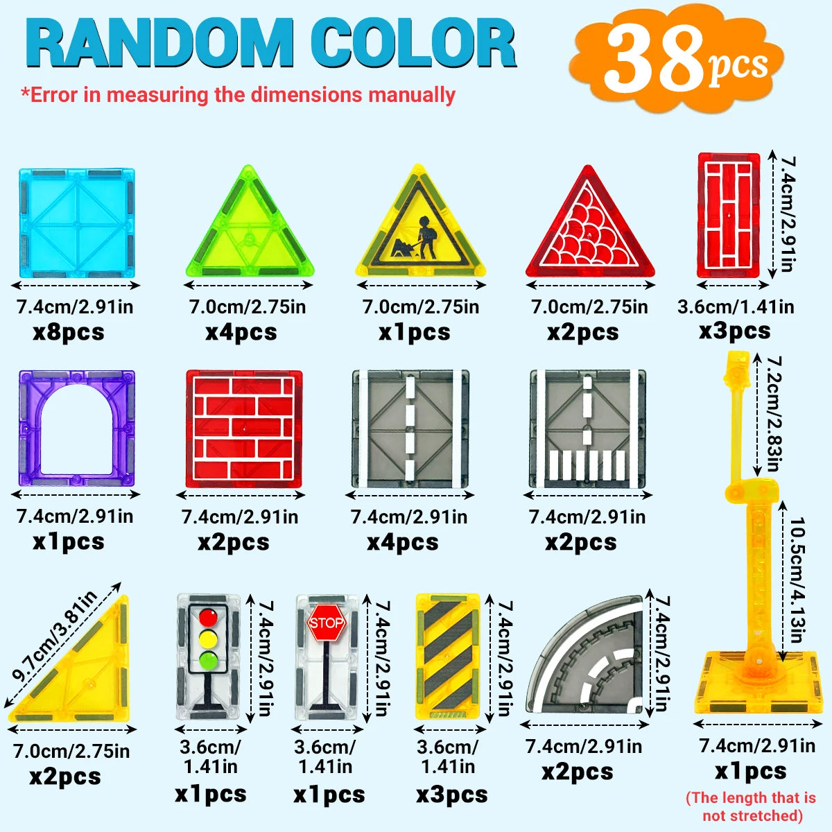 Magnetic Road Set With Car Toys Boys & Girls, Magnet Building Blocks Construction Toys Gifts for Toddlers