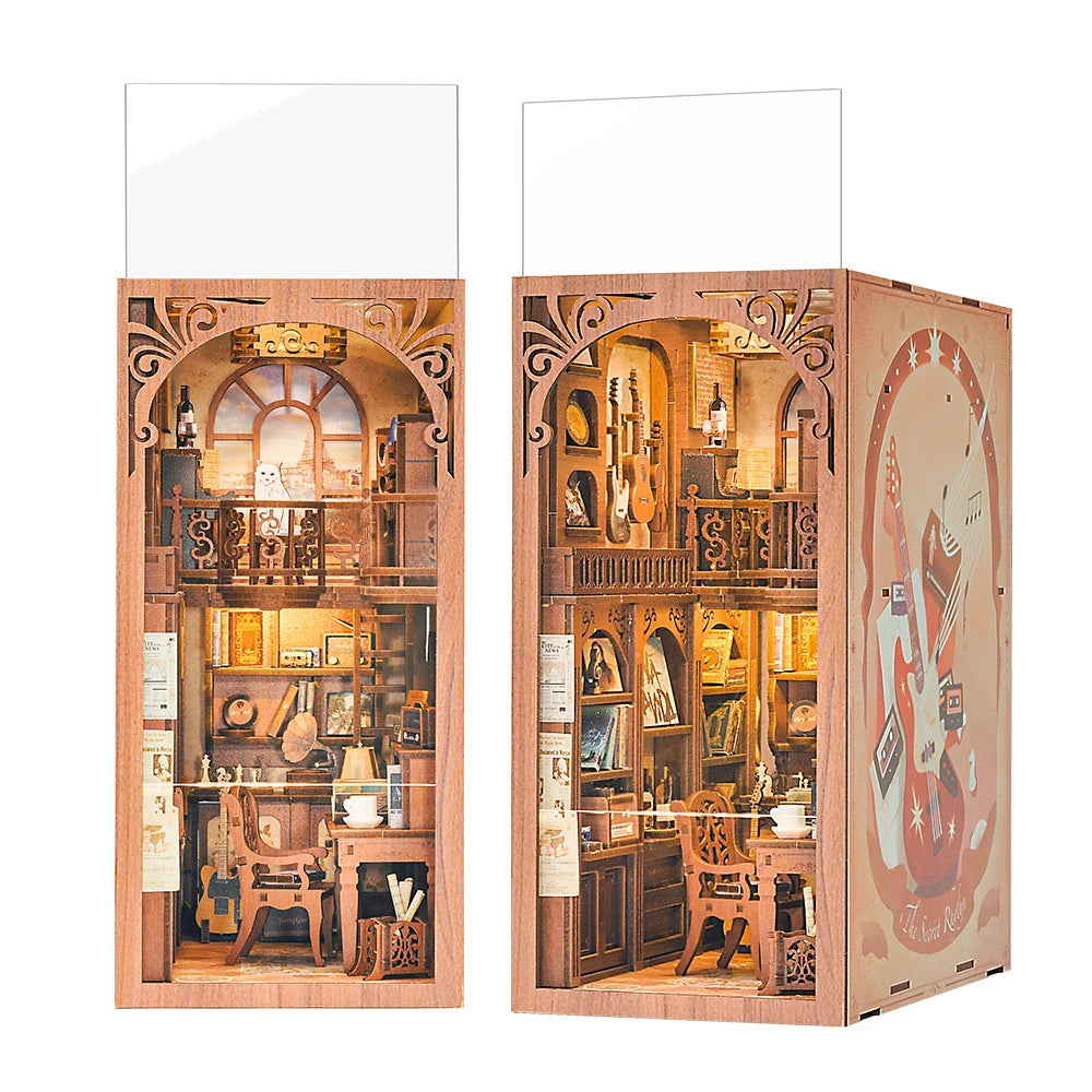 Wooden Dollhouse Bookshelf Kit