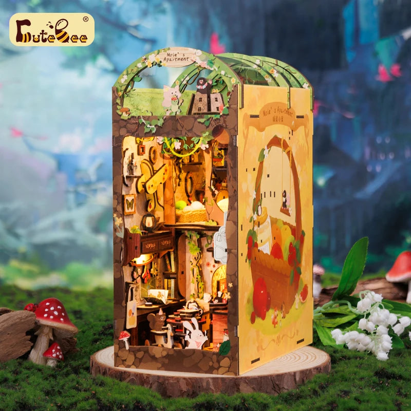 Wooden Dollhouse Bookshelf Kit