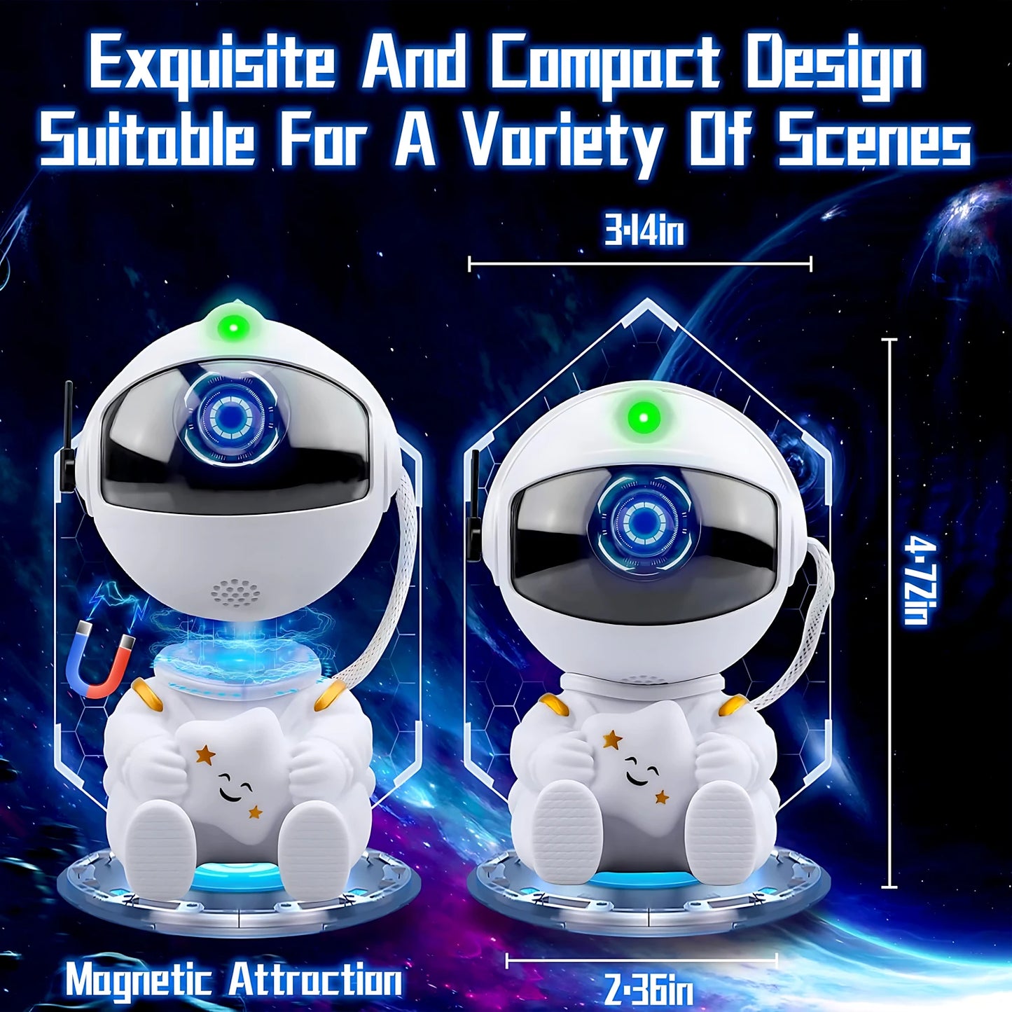 Star Projector Galaxy Night Light Astronaut Space Projector Starry Nebula Ceiling LED Lamp for Bedroom Home Decorative Children Gift