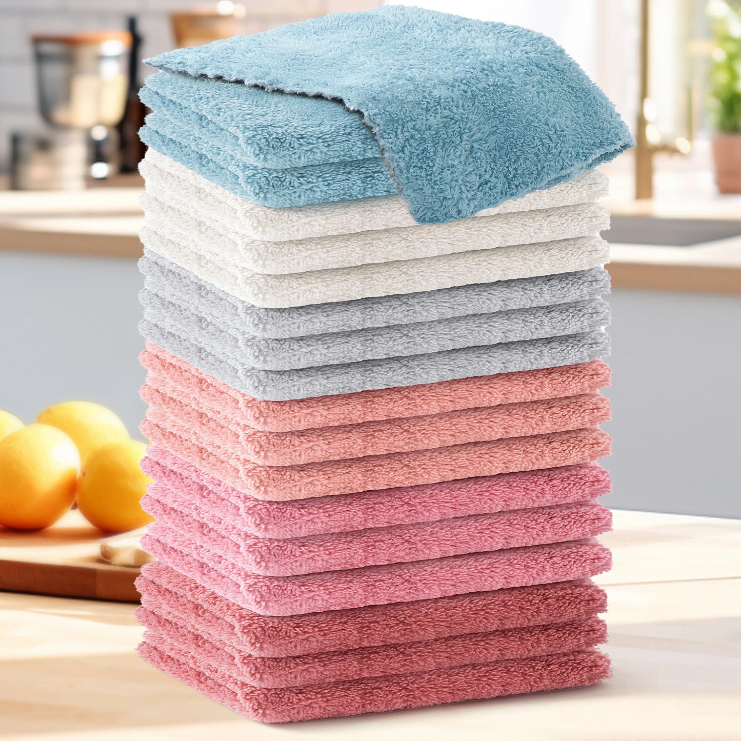 Household cleaning Set of 12 or18 piece, Soft and Highly Absorbent, Perfect for Kitchen and Bathroom, Multi-functional for Home Use