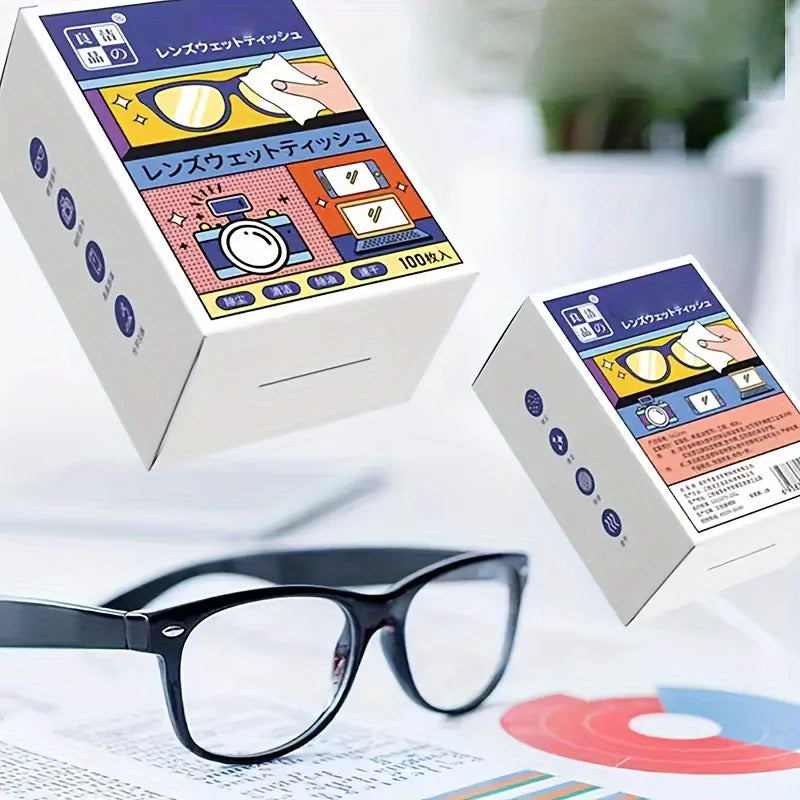 100pcs Disposable Lens Cleaning Wipes, Metal Jewelry Wipes, Anti-Fog Glasses Wipes, Mobile Phone Screen Wipes And Glasses