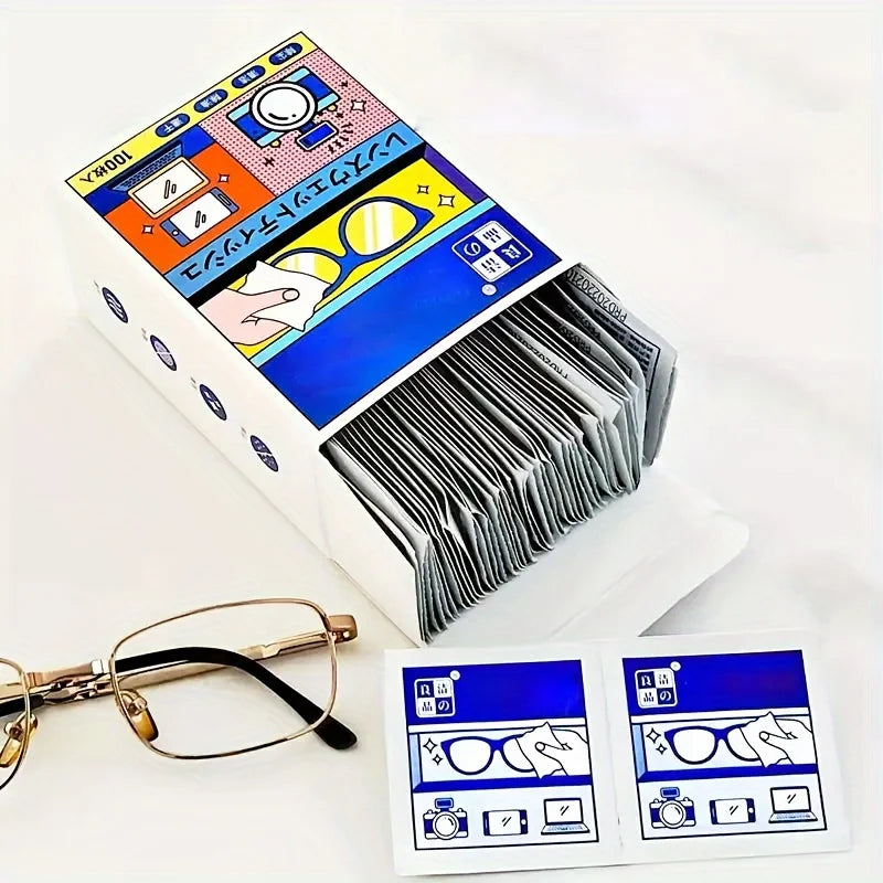 100pcs Disposable Lens Cleaning Wipes, Metal Jewelry Wipes, Anti-Fog Glasses Wipes, Mobile Phone Screen Wipes And Glasses