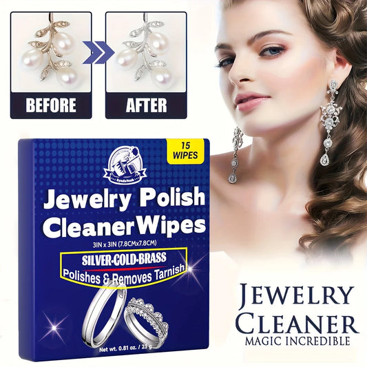 Jewelry Shine Restorer Wipes - No-Rinse, Disposable Cleaning Pads for Golden & Silvery, Polishes And Removes Tar, Degreasers