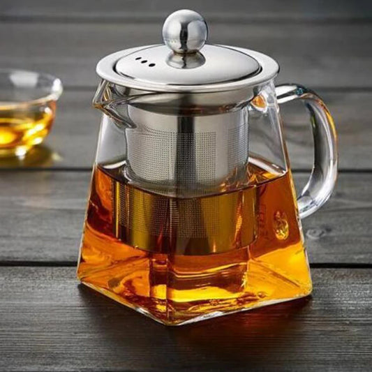 Heat Resistant Glass Kettle with Stainless Steel Tea Infuser