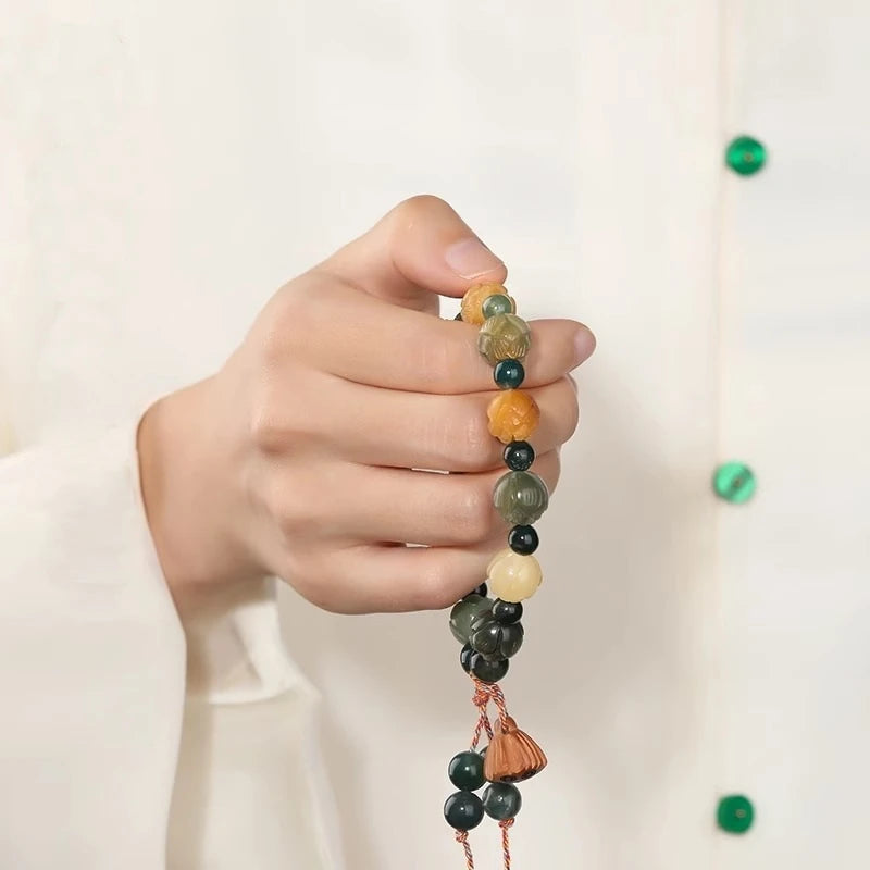 Lotus Beaded Wooden Bracelets