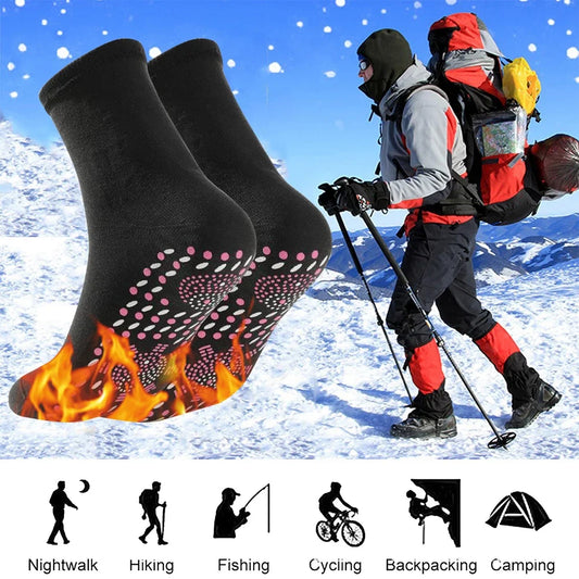 Unisex Winter Warm Self-Heating Health Socks Pain Relief Outdoor Anti-Cold Therapy Magnetic Thermal Stockings Men/Women