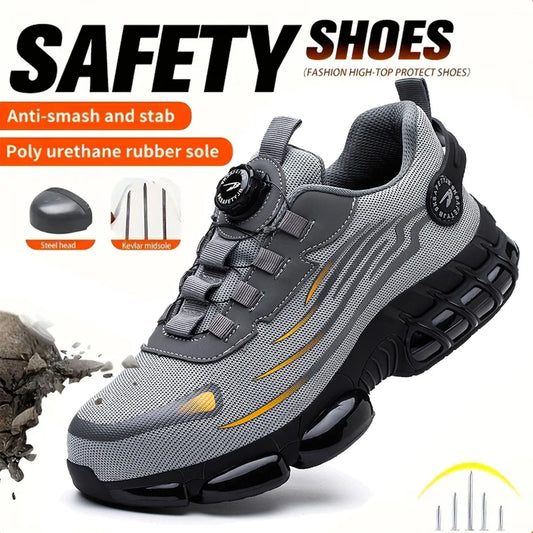 Breathable lace-free soft sole comfortable anti-smash anti-puncture work shoes