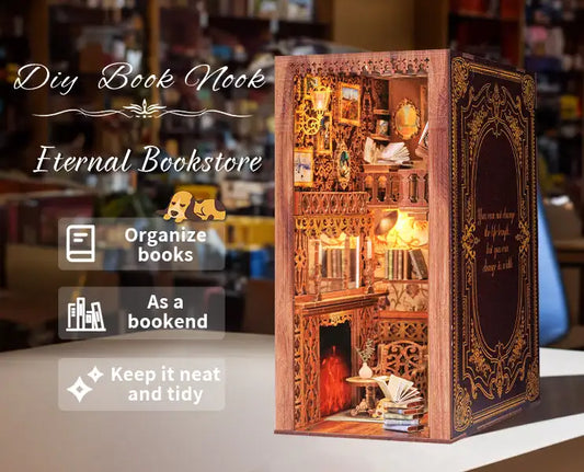 Wooden Dollhouse Bookshelf Kit